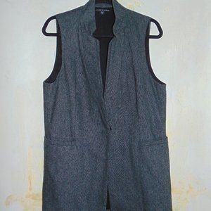 Urban Outfitters Harlowe & Graham Deep Gray Duster Vest Womens Pockets Snap L